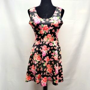 Derek Heart Floral Bodycon Skater Dress